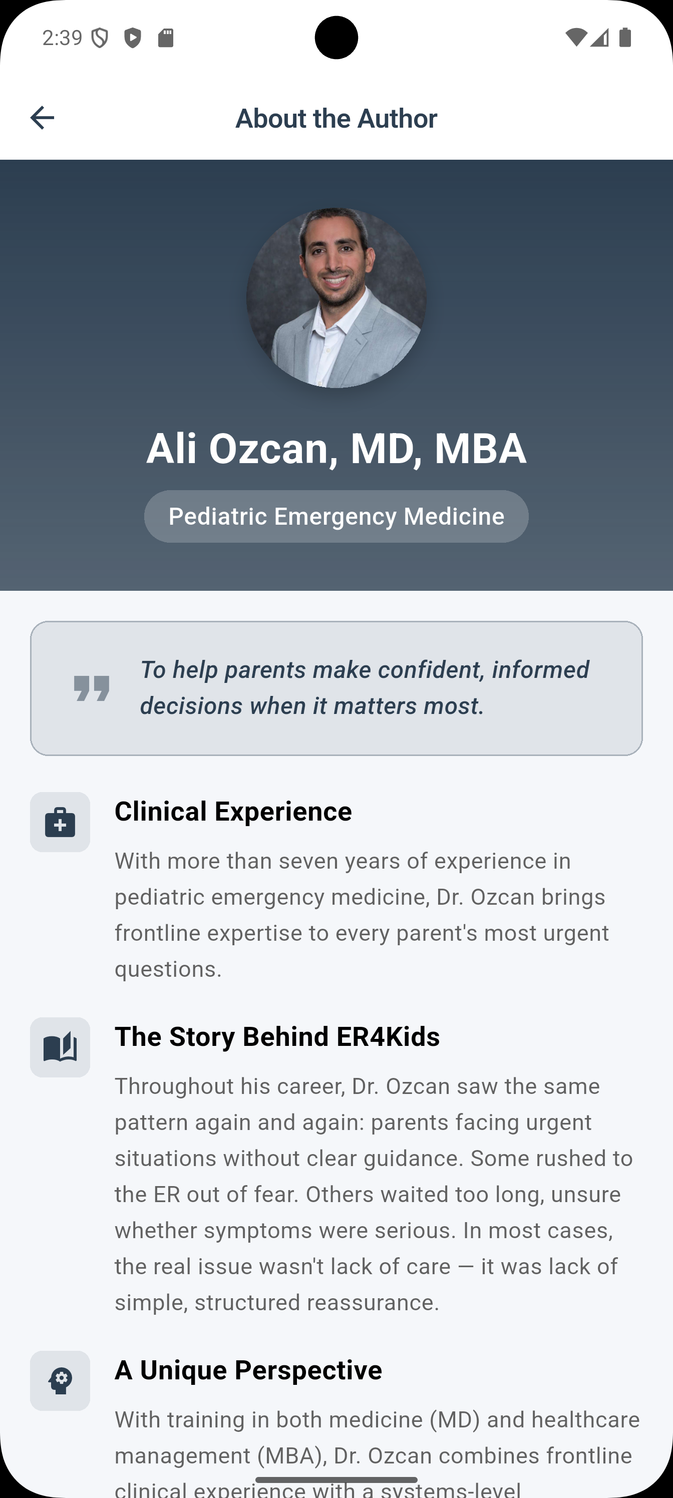 ER4Kids app screenshot